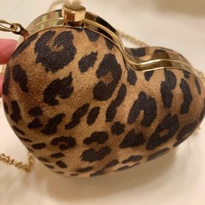 Leopard Heart clutch/purse